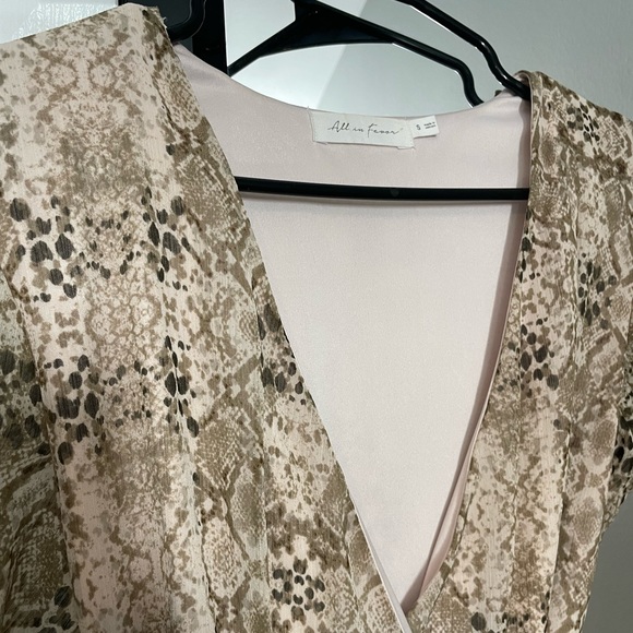 All in Favor Snakeskin Wrap Mini Dress - Picture 3 of 5